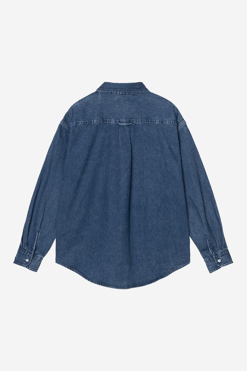 Carhartt L/S Lucas Shirt - Blau, Stonewashed