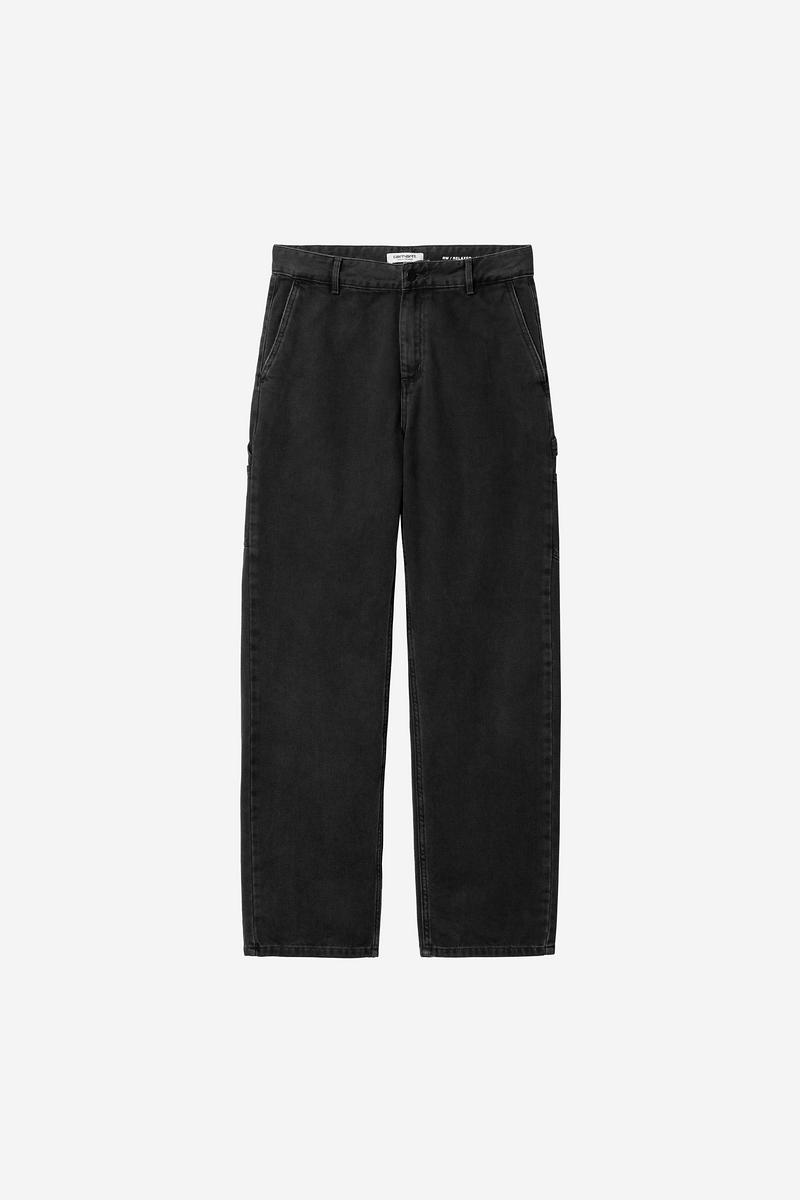 Carhartt Pierce Pant Straight - Schwarz, Stonewashed