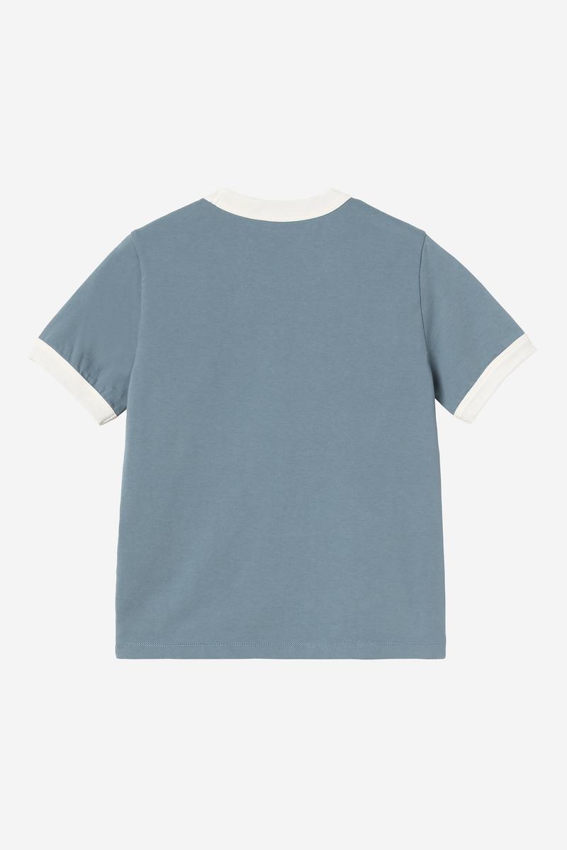 Carhartt S/S Reminiscing Ringer T-Shirt - Samtblau, schwere Steinwaschung