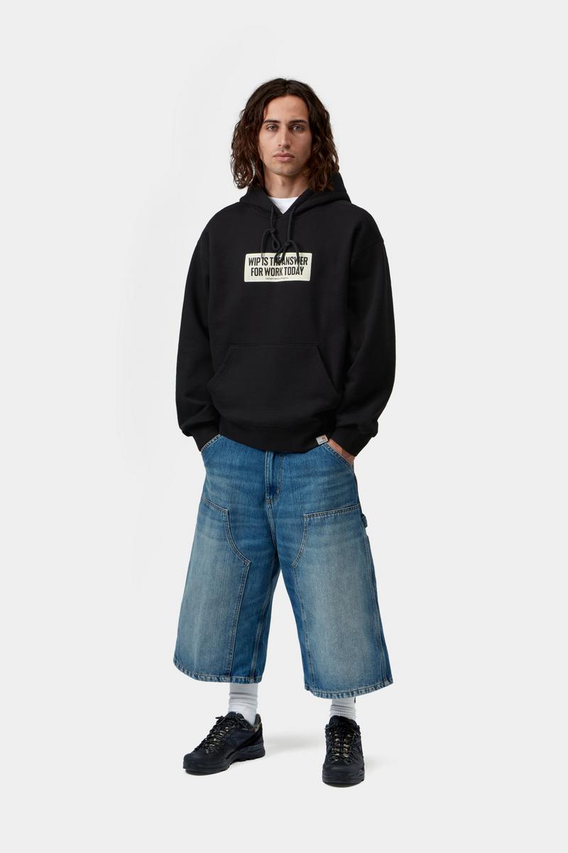 Carhartt OG Double Knee Short (Long) - Blau, alte gebrauchte Waschung
