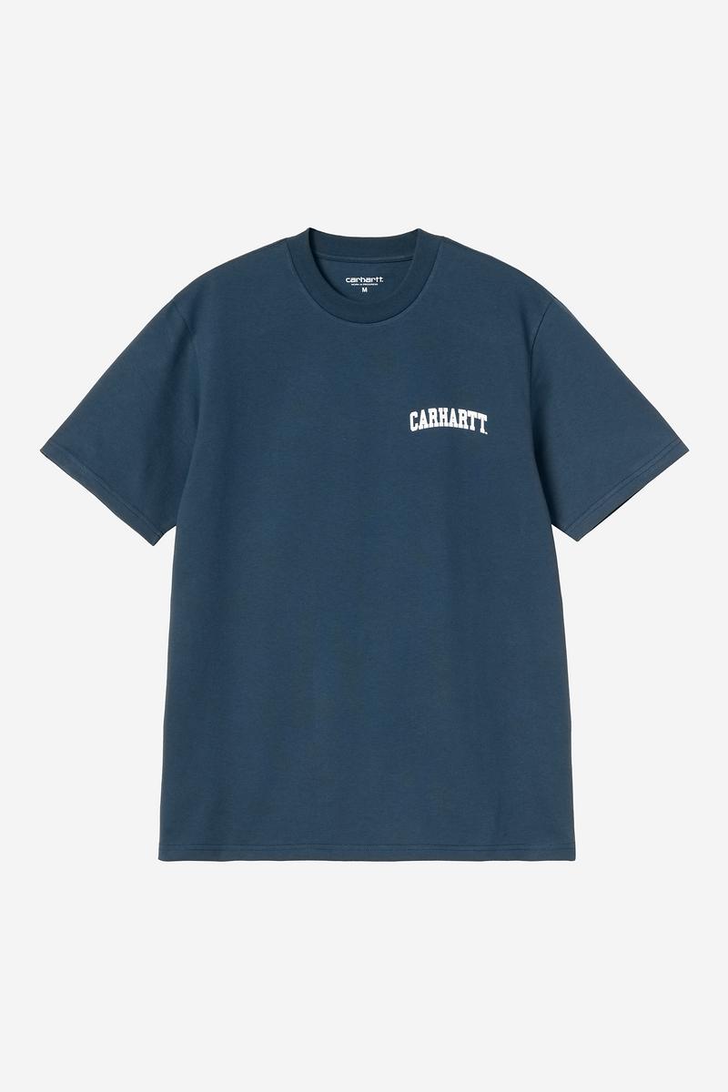 Carhartt S/S University Script T-Shirt - Blauer Fluss / Weiß