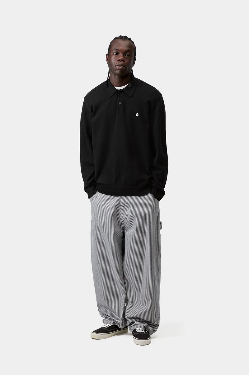 Carhartt L/S Madison Polo - Schwarz / Weiß