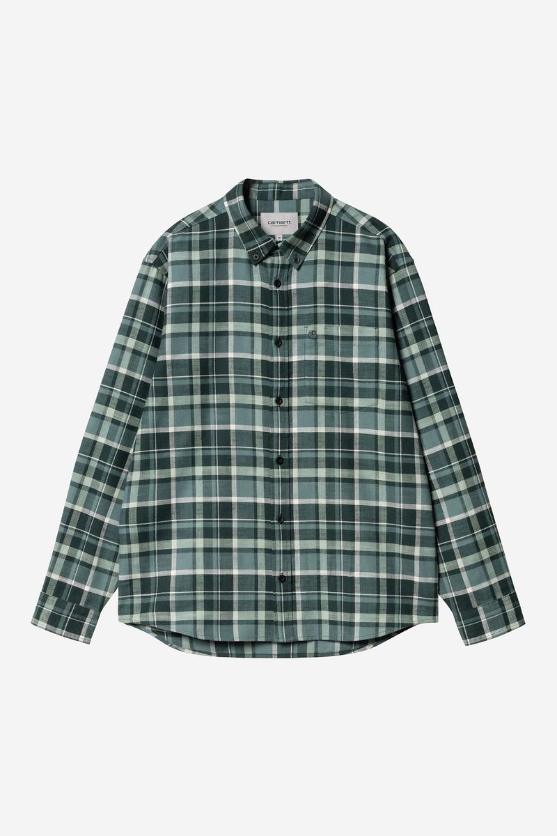 Carhartt L/S Fendrick Shirt - Fendrick Check, Deep Lagoon