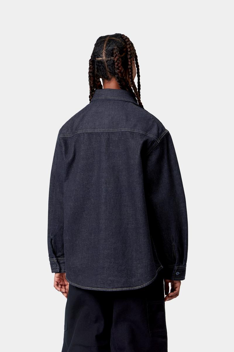 Carhartt Marly Shirt Jac - Blau, gespült