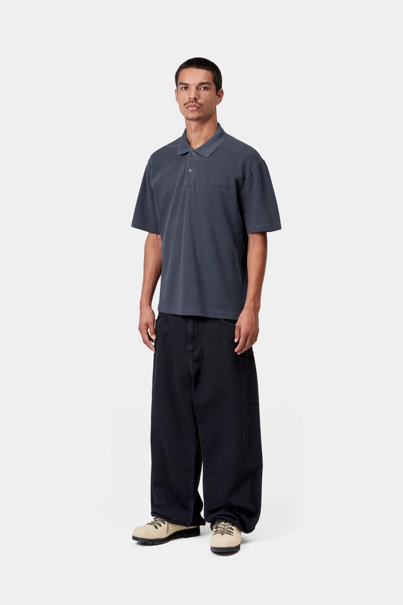 Carhartt S/S Wayne Polo - Dunkles Marineblau, stückgefärbt