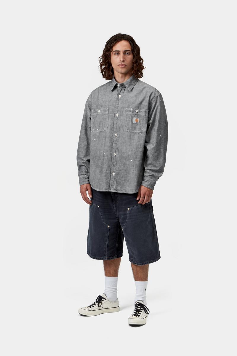 Carhartt L/S Painter Shirt - Schwarz, getragen, bespritzt